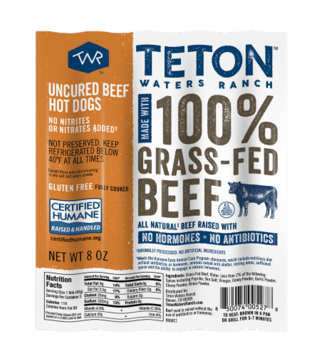 Teton Waters Ranch 100% Grass Fed Uncured Beef Hot Dogs