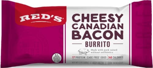 Reds Burrito Canadian Bacon Egg & Three Cheese