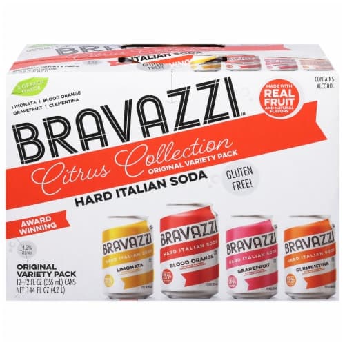 Bravazzi Hard Italian Soda Variety Pack Cans