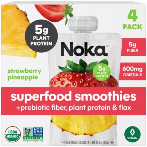 Noka Superfood Smoothie Strawberry Pineapple + Prebiotic Fiber