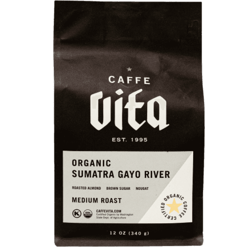 Caffe Vita Sumatra Gayo River Medium Roast Organic Whole Bean Coffee