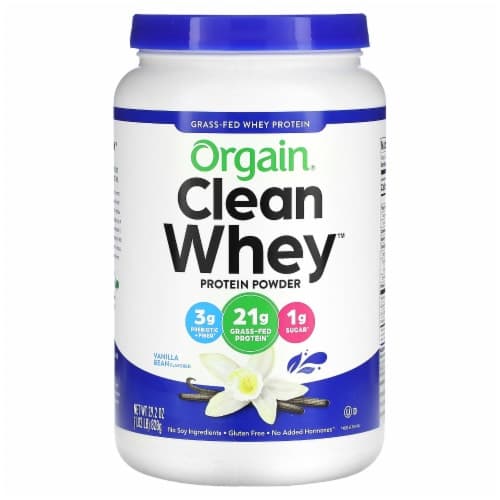 Orgain Clean Whey Grass Fed Whey Protein Powder Vanilla Bean