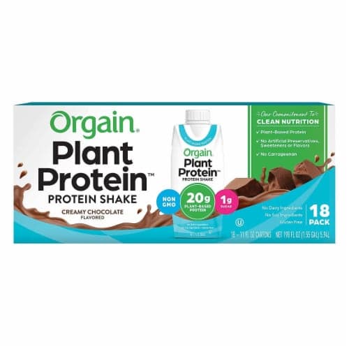 Orgain Plant Protein Shake Chocolate (18 X Oz)Net Wt ( Oz)