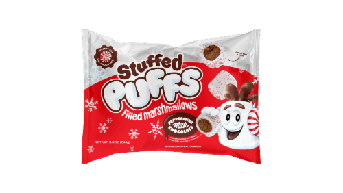 Stuffed Puffs Holiday Peppermint Milk Chocolate Filled Marshmallows