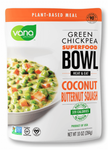 Vana Life Foods Green Chickpea Superfood Bowl Coconut Butternut Squash Plant-Based Meal