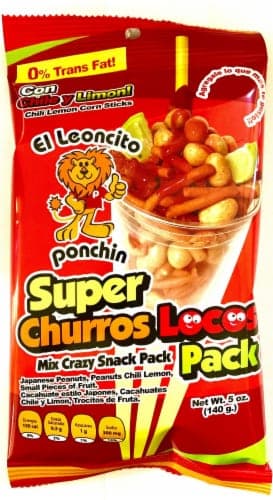 Super Leon Ponchin Chile Y Limon Super Churros Locos Snack Mix