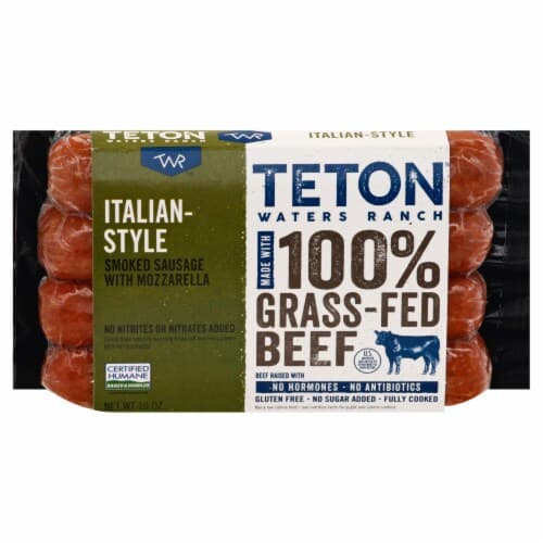Teton Waters Ranch Grass-Fed Italian Style Oregano & Mozzarella Mild Smoked Sausage