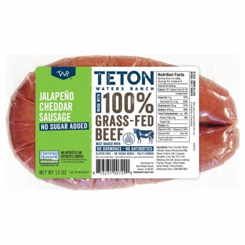 Teton Waters Ranch 100% Grass-Fed Beef Jalapeno Cheddar Sausage
