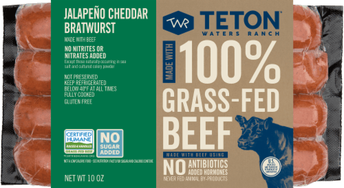 Teton Waters Ranch 100% Grass-Fed Jalapeno Cheddar Beef Bratwurst