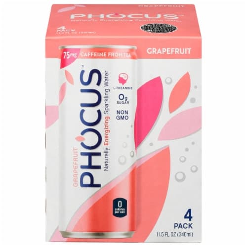 Phocus Caffeinated Grapefruit Flavored Sparkling Water