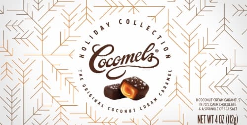 Cocomels Holiday Dark Chocolate & Sea Salt Caramel Squares