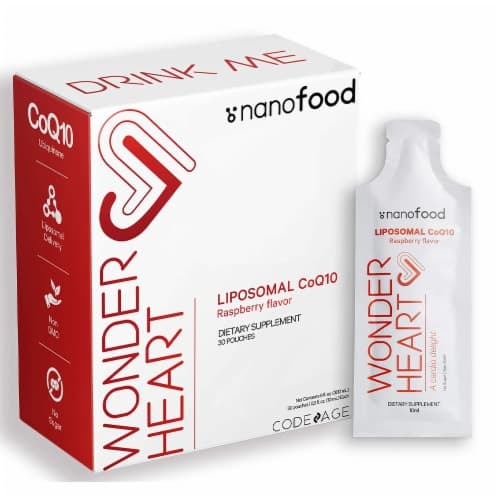 Codeage Nanofood Wonder Heart Raspberry Liquid Liposomal Coq10 Supplement