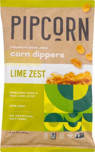 Pipcorn Lime Zest Crunchy Heirloom Corn Dippers Snack