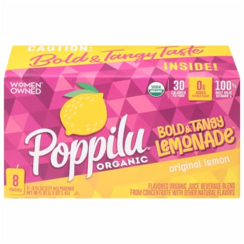 Poppilu Organic Original Lemon Bold & Tangy Lemonade Pouches