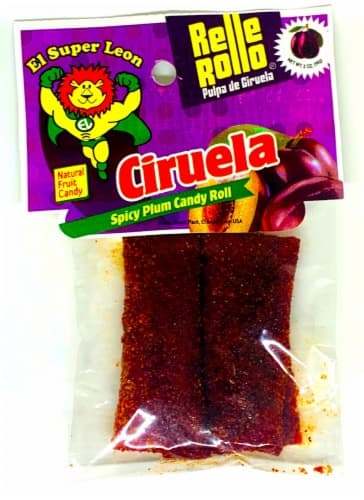 El Super Leon Relle Rollo Ciruela Spicy Plum Candy Roll