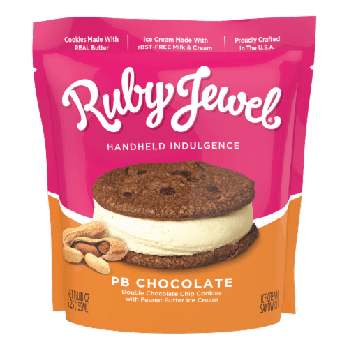 Ruby Jewel Double Chocolate Cookie Ice Cream Sandwich