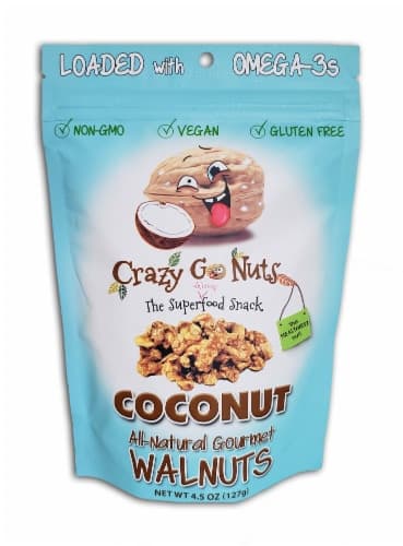 Crazy Go Nuts Coconut Flavored All-Natural Gourmet Walnuts