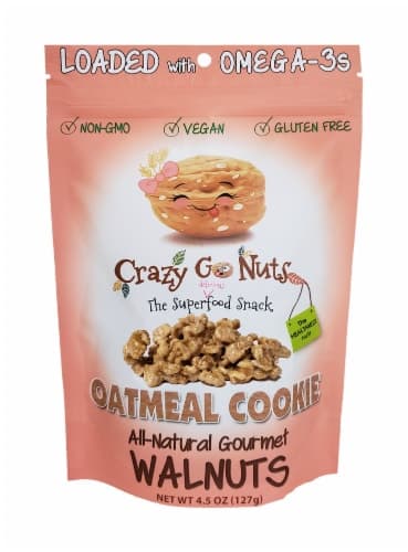 Crazy Go Nuts Oatmeal Cookie All-Natural Gourmet Walnuts