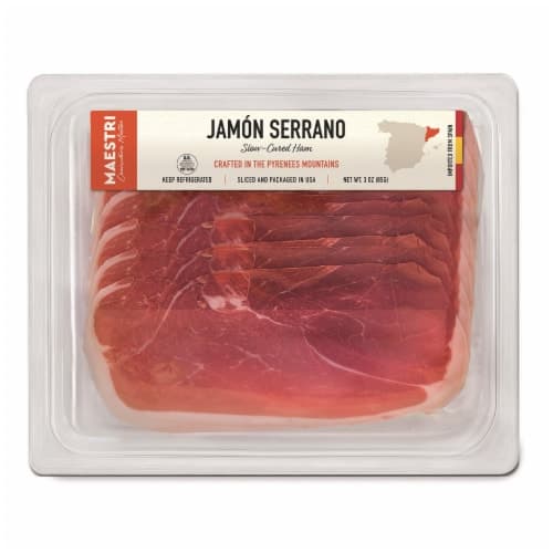 Maestri Ditalia Jamon Serrano Slow Cured Ham Fresh Sliced Deli Meat