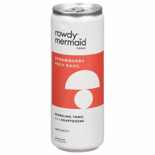 Rowdy Mermaid Strawberry Holy Basil Flavored Sparkling Tonic Water