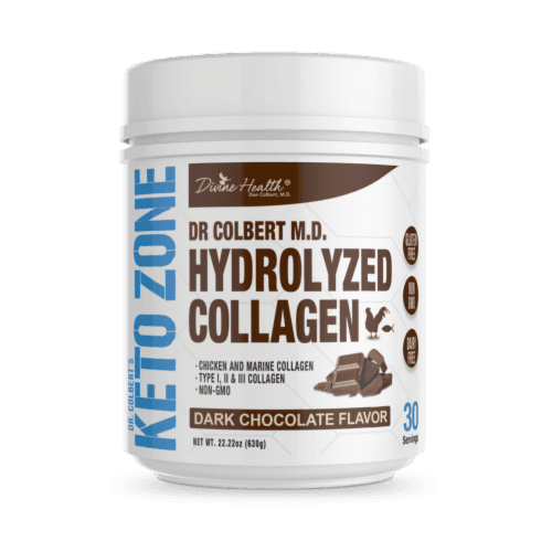 Divine Health Keto Zone Dark Chocolate Hydrolyzed Collagen Protein Powder