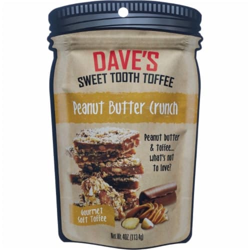 Dave'S Sweet Tooth Peanut Butter Crunch Gourmet Soft Toffee