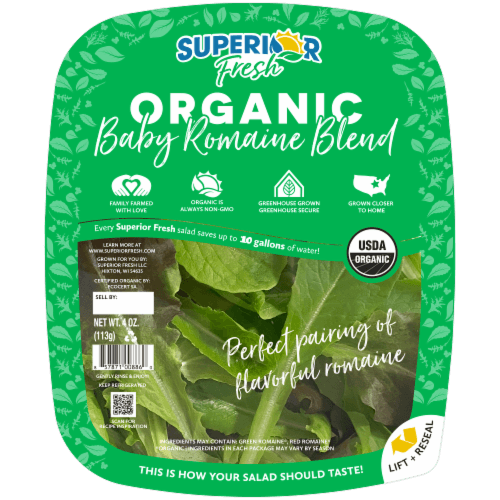 Superior Fresh Organic Baby Romaine Blend