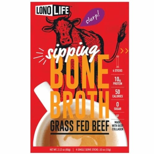 Lono Life Bone Broth Paleo Gluten-Free Gass Fed Beef Stick Packs