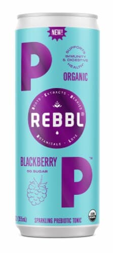 Rebbl Pop Organic Blackberry Sparkling Prebiotic Tonic