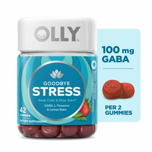 Olly Goodbye Stress Gummies With Gaba, L-Theanine & Lemon Balm - Berry Verbena