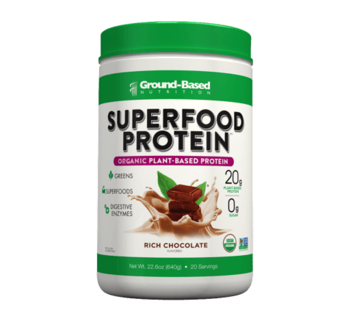 Ground-Based Nutrition Superfood Protein Organic Rich Chocolate Plant-Based Protein Powder