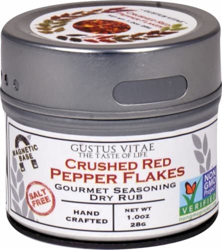 Gustus Vitae  Gourmet Seasoning Dry Rub In Magnetic Tin   Crushed Red Pepper Flakes