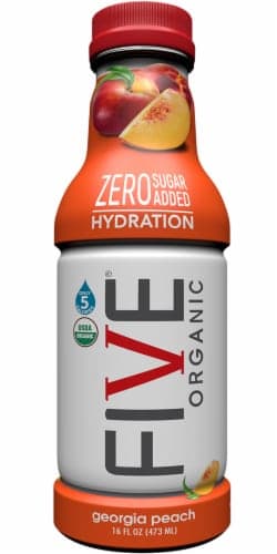Five Organic Georgia Peach Flavored Water