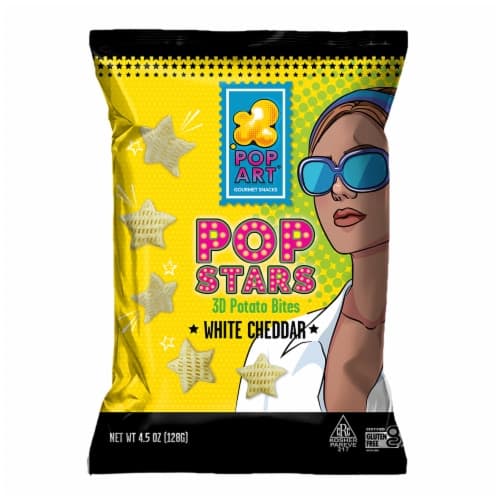 Pop Art Gourmet Snacks Pop Stars 3D Potato Bites White Cheddar