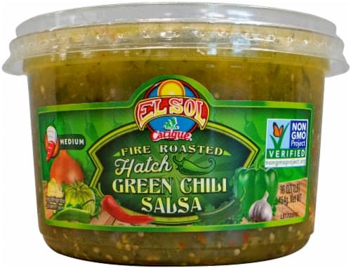 El Sol Foods Fire Roasted Hatch Green Chili Medium Salsa