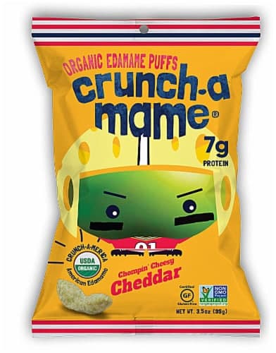 Eda-Zen  Crunch-A-Mame Organic Edamame Puffs Gluten Free   Chompin' Cheesy Cheddar