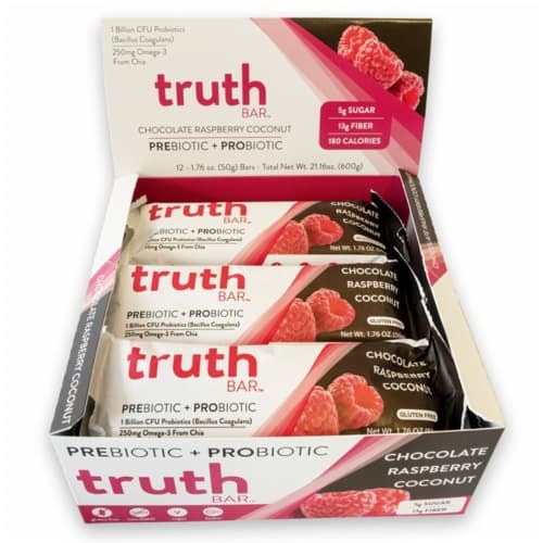 Truth Bar Chocolate Raspberry Coconut Probiotic Bars