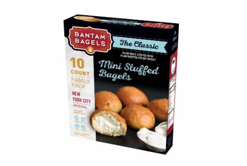 Bantam Bagels New York City Original Mini Plain Bagels Stuffed With Plain Whipped Cream Cheese