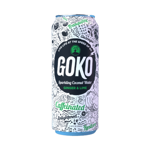 Goko Caffeinated Ginger & Lime Sparkling Coconut Water Single