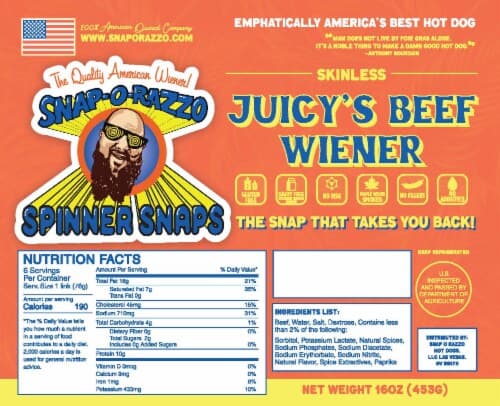 Spinner Snaps Juicy'S Beef Weiner