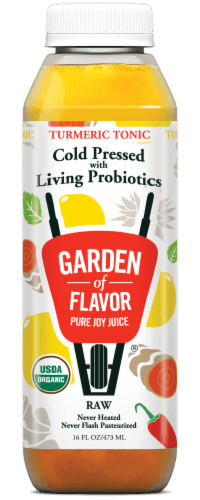 Garden Of Flavor Turmeric Tonic Cold Pressed With Living Raw Probiotics Juice