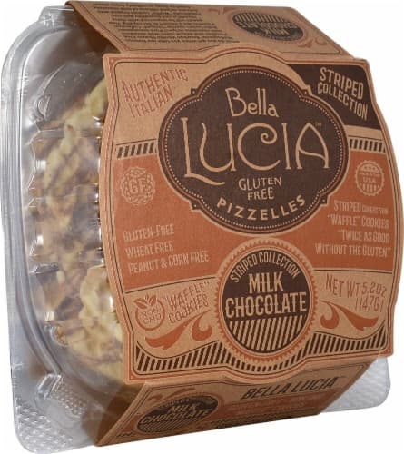 Bella Lucia  Pizzelles Waffle Cookie Gluten Free   Milk Chocolate