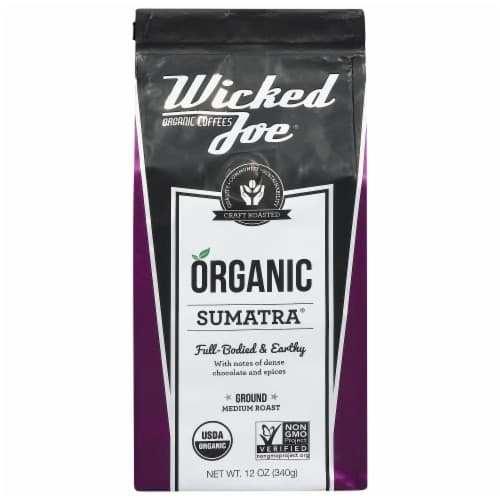 Wicked Joe Coffee Organic Fair Trade Ground Medium Roast Sumatra