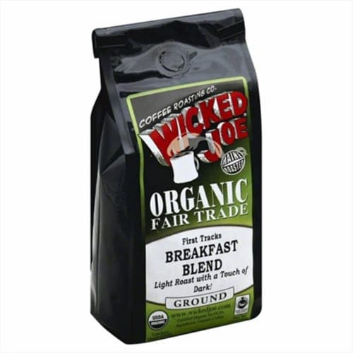 Wicked Joe Coffee Organic Fair Trade Ground Light Roast With Dark Breakfast Blend