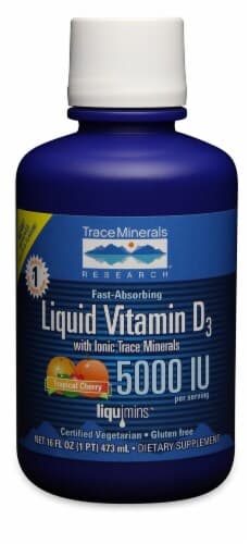 Trace Minerals Research  Liquid Vitamin D3 With Ionic Trace Minerals   Tropical Cherry