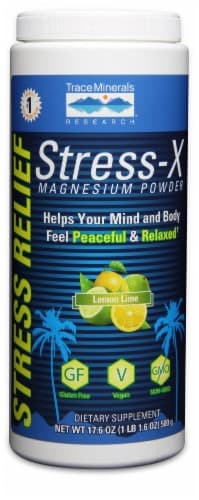 Trace Minerals Research  Stress-X Magnesium Powder Dietary Supplement   Lemon Lime