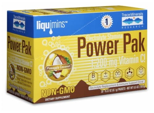 Trace Minerals Research Pineapple Coconut Power Pak Electrolyte Stamina
