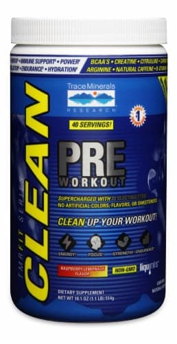 Trace Minerals Research Tmrfit Series Clean Pre Workout Raspberry Lemonade Dietary Supplement