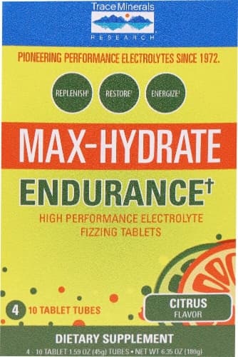 Trace Minerals Research  Max-Hydrate Endurance+ Box   Citrus