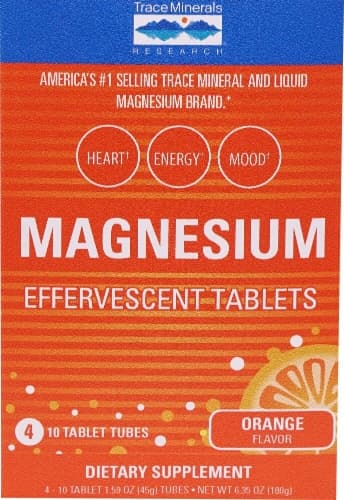 Trace Minerals Research  Magnesium Effervescent Tablets Box   Orange